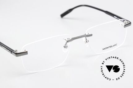 Montblanc MB0088O Herrenbrille Randlos Gunmetal, Glasform ist ggf. veränderbar (somit auch die Größe), Passend für Herren