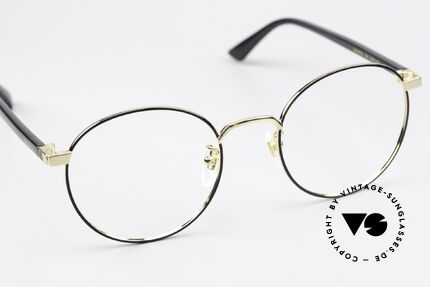 Gucci GG0297OK Runde Brille Gold Schwarz 52, ungetragenes Modell inkl. Gucci Etui & Putztuch, Passend für Herren und Damen