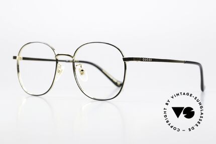 Gucci GG1469OA Panto Eckig Gold Schwarz 51, eckiges Panto-Brillendesign; wirklich elegant, Passend für Herren und Damen