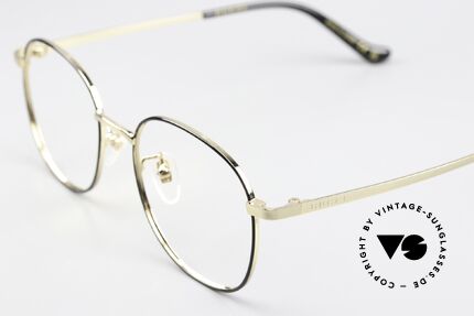 Gucci GG1469OA Panto Eckig Gold Schwarz 51, Brillenfassung in gold & schwarz; made in Japan, Passend für Herren und Damen