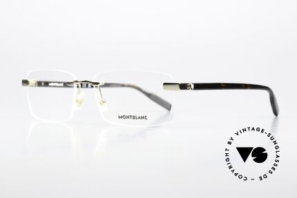 Montblanc MB0055O Edle Herrenbrille Randlos, sehr elegante Herrenbrille; zeitlose Luxus-Fassung!, Passend für Herren
