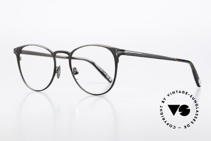 Tom Ford TF5936 Titaniumbrille Made In Japan, leichte Titanium-Fassung in mattschwarz & silber, Passend für Herren und Damen