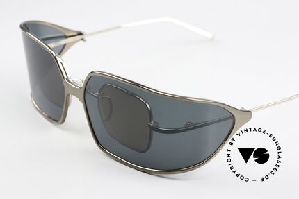 Christian Roth 14004 2 In 1 Brille Made In Japan, mit großem Wrap Around Sonnen-Clip; polarisierend, Passend für Herren und Damen