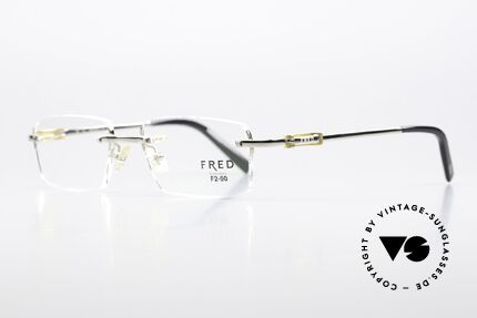 Fred Aberdeen Markante Eckige Glasform, zeitlose, randlose Luxusbrille mit F2-Glasform (50mm), Passend für Herren
