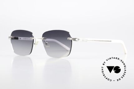 Fred Move F1 Randlose Sonnenbrille Luxus, sehr edel, platin-plattiert mit weißen Bügeln (col. 012), Passend für Herren und Damen
