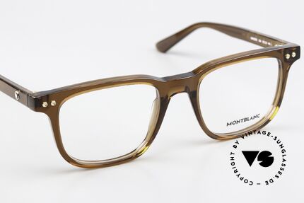Montblanc MB0256O Herrenbrille Eckig Azetat, die LARGE Fassung kann beliebig verglast werden, Passend für Herren