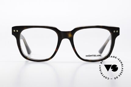 Montblanc MB0321O Eckige Herrenbrille Azetat, charakteristisches Montblanc-Logo als Bügeldekor, Passend für Herren