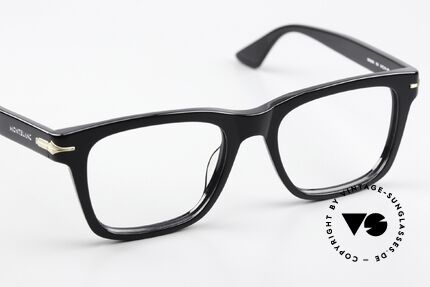 Montblanc MB0266O Vollrandbrille Eckig Schwarz, die LARGE Fassung kann beliebig verglast werden, Passend für Herren