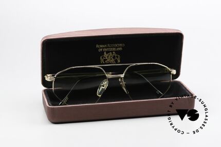 Roman Rothschild R1037 Vergoldete Sonnenbrille 80er, Größe: large, Passend für Herren und Damen