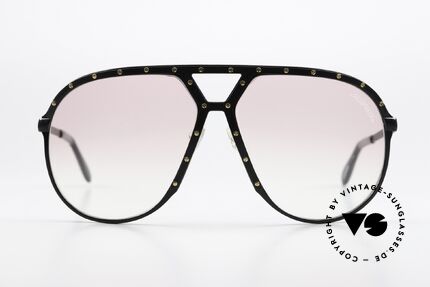 Alpina M1 Seltene Sammler Sonnenbrille, komplett schwarzer Rahmen & goldene Schrauben, Passend für Herren und Damen