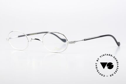 Lunor II A 08 Ovale Brille Azetat Bügeln, sehr schlichte Form mit W-Steg und platin-plattiert, Passend für Herren und Damen