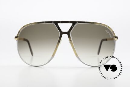 Alpina M1 80er Brille Stevie Wonder, Rahmen silber, Blende gold und Schrauben silber, Passend für Herren