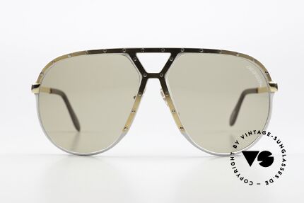 Alpina M1 80er Sonnenbrille Legende, Rahmen silber, Blende gold und Schrauben silber, Passend für Herren