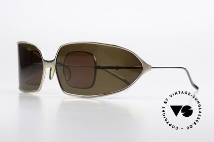 Christian Roth 14004 Gunmetal & Goldener Clip-On, kleine Titanium-Fassung, Gr. 38/26, made in Japan, Passend für Herren und Damen