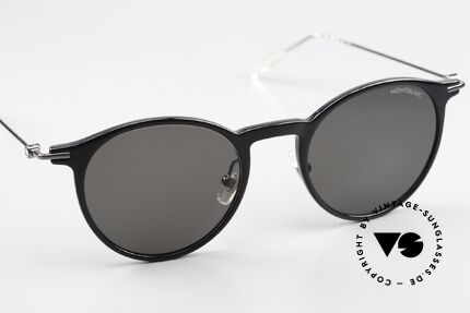 Montblanc MB0097S Pantosonnenbrille Klassisch, graue Kunststoff-Sonnengläser (mit 100% UV Schutz), Passend für Herren