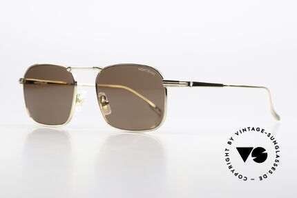 Montblanc MB0218S Herrensonnenbrille Eckig, vergoldete Vollrand-Metall-Fassung; made in Italy, Passend für Herren