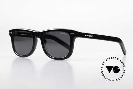 Montblanc MB0260S Eckige Sonnenbrille Azetat, hochwertige Azetat Vollrand-Fassung; made in Italy, Passend für Herren