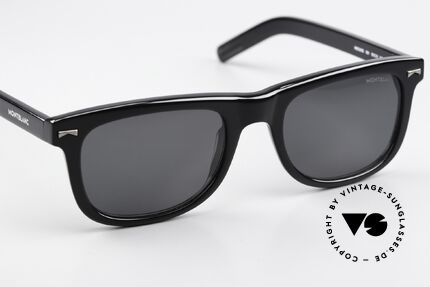 Montblanc MB0260S Eckige Sonnenbrille Azetat, graue Kunststoff-Sonnengläser (mit 100% UV Schutz), Passend für Herren