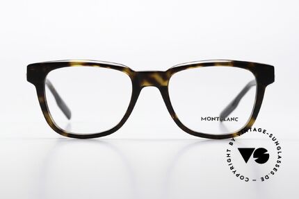 Montblanc MB0178O Vollrandbrille Azetat Eckig, charakteristisches Montblanc-Logo als Bügeldekor, Passend für Herren
