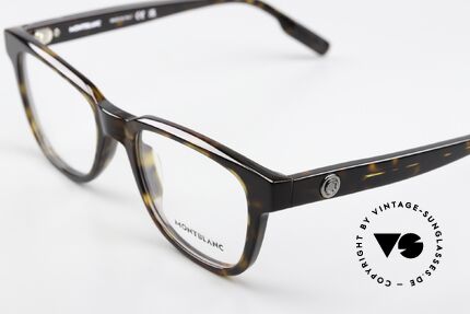 Montblanc MB0178O Vollrandbrille Azetat Eckig, aber auch als markante Damenbrille ein Hingucker, Passend für Herren