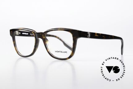 Montblanc MB0178O Vollrandbrille Azetat Eckig, sehr elegante Herrenbrille, zeitlose Azetat-Fassung, Passend für Herren