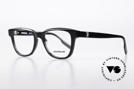 Montblanc MB0178O Vollrandbrille Eckig Schwarz, sehr elegante Herrenbrille, zeitlose Azetat-Fassung, Passend für Herren