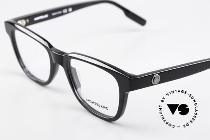 Montblanc MB0178O Vollrandbrille Eckig Schwarz, aber auch als markante Damenbrille ein Hingucker, Passend für Herren