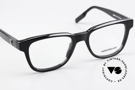 Montblanc MB0178O Vollrandbrille Eckig Schwarz, die MEDIUM Fassung kann beliebig verglast werden, Passend für Herren