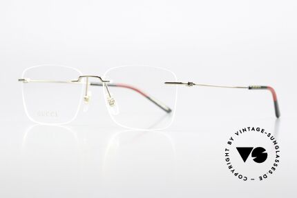 Gucci GG0399O Randlosbrille Made In Italy, sehr elegante Herrenbrille; zeitlose Luxus-Fassung!, Passend für Herren