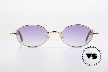 Cartier Filao - S Small Oval Sonnenbrille 22kt, Unisex-Modell aus der Cartier 'CERCLE FIN' Serie, Passend für Herren und Damen