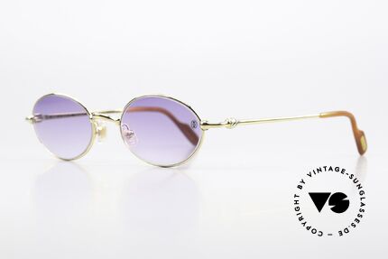 Cartier Filao - S Small Oval Sonnenbrille 22kt, teure Luxus-Brille; Fassung ist 22kt VERGOLDET, Passend für Herren und Damen