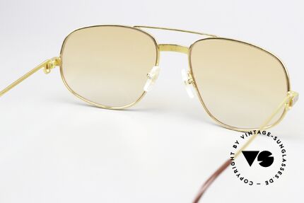Cartier Romance Santos - L Luxus Sonnenbrille Echt 80er, neue Sonnengläser Orange-Verlauf (auch abends tragbar), Passend für Herren