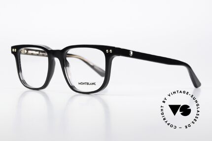 Montblanc MB0256O Vollrandbrille Schwarz Men, sehr elegante Herrenbrille, zeitlose Azetat-Fassung, Passend für Herren