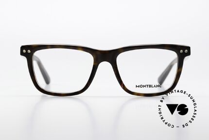 Montblanc MB0322O Vollrandbrille Schildpatt, charakteristisches Montblanc-Logo als Bügeldekor, Passend für Herren und Damen