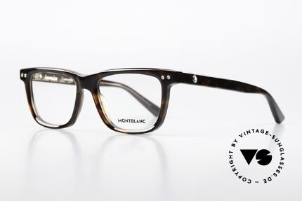 Montblanc MB0322O Vollrandbrille Schildpatt, sehr elegante Herrenbrille, zeitlose Azetat-Fassung, Passend für Herren und Damen