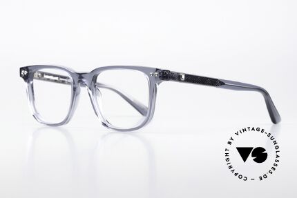 Montblanc MB0256O Blaugraue Azetat Fassung, sehr elegante Herrenbrille, zeitlose Azetat-Fassung, Passend für Herren