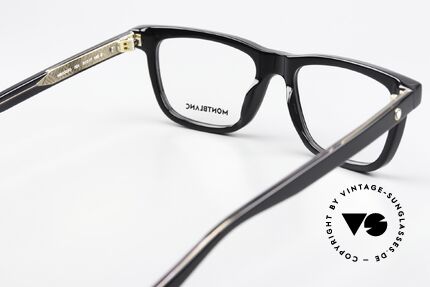 Montblanc MB0322O Brille Eckig Schwarz Vollrand, die Fassung ist auch gleitsichtfähig (medium Größe), Passend für Herren und Damen