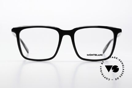Montblanc MB0011O Brille Large Size In Schwarz, charakteristisches Montblanc-Logo als Bügeldekor, Passend für Herren