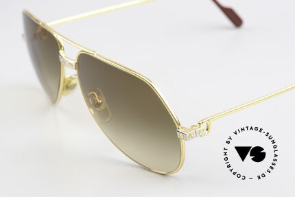 Cartier Vendome Santos - M Aviator Brille Braun Verlauf, ultra elegante, neue Sonnengläser (2fach Braun-Verlauf), Passend für Herren und Damen