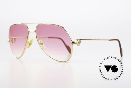 Cartier Vendome LC - M Aviator Brille Pink Verlauf, mit "Louis Cartier Dekor" in MEDIUM Größe 59-16, 140, Passend für Herren und Damen