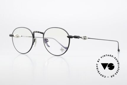 Chrome Hearts Vagidictorian III Pantobrille In Mattschwarz, Titan Luxus-Brille mit Sterling-Silber Dekor, Passend für Herren und Damen