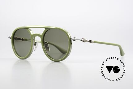 Chrome Hearts Loveboat Aviator Sonnenbrille Matcha, äußerer Linsenrand aus Titan mit CH Logo, Passend für Herren und Damen