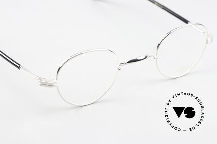 Lunor II A 15 Platinbrille Mit Azetatbügeln, altes, ungetragenes LUNOR Original mit dem W-Steg, Passend für Herren und Damen