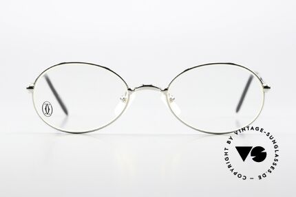 Cartier Saturne - S Ovale 90er Luxusbrille Unisex, Modell aus der feinen 'Thin Rim' Collection von Cartier, Passend für Herren und Damen