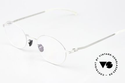 Mykita Aki Ovale Brille Shiny Silver, wohlbekannte Spitzenqualität; handmade in Germany, Passend für Herren und Damen