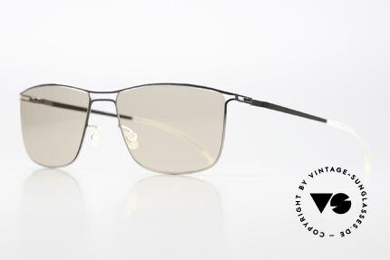 Mykita Berge Hellbraune Sonnengläser, color code 051: shiny silver with soft brown sun lenses, Passend für Herren und Damen