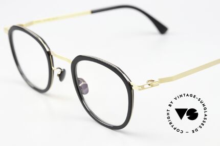 Mykita Birk Eckig Panto Schwarz Gold, wohlbekannte Spitzenqualität; handmade in Germany, Passend für Herren und Damen