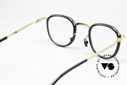 Mykita Birk Eckig Panto Schwarz Gold, Rahmen ist beliebig verglasbar (optisch oder Sonne), Passend für Herren und Damen