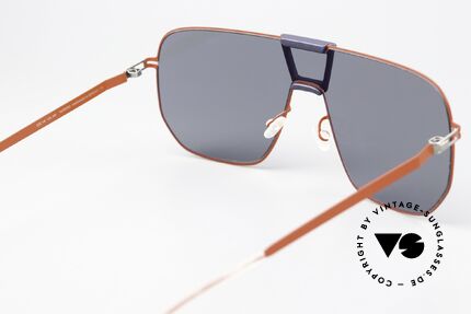 Mykita Mylon Cayenne Coral Red Navy Blue Dark, leichte und komfortable Sonnenbrille von 2015, Passend für Herren und Damen