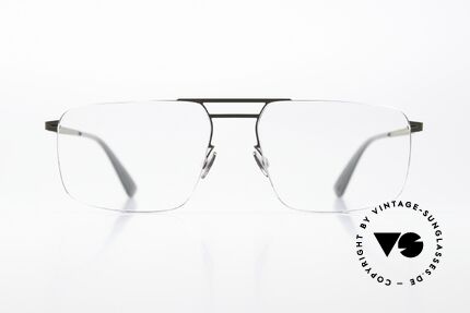 Mykita Hiro Shiny Graphite / Camou Green, eckige Brille der LESSRIM-Kollektion von 2015-2019, Passend für Herren